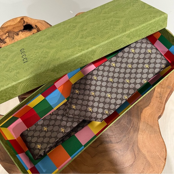 GUCCI Tie Silk BRW all-over men 545078 4E002 - Picture 4 of 8